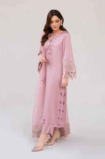 Nisa, Lawn 3.piece embroidered Summer suit with Orgenza Dupatta. ZAB636